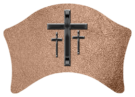 DABAN-517-BK-SH-BZ Black 3 Crosses Shimmer Bronze